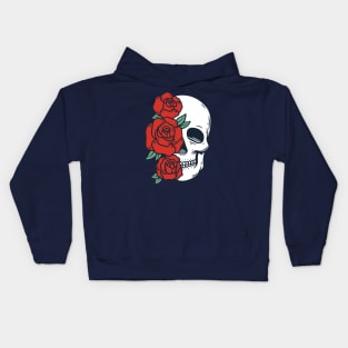 Skull and Red Roses Kids Hoodie